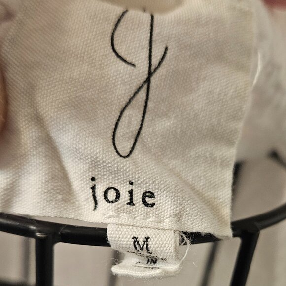 Joie Women's White Crinkle Crop Pullover 100% Cotton Blouse Size M - Picture 3 of 9
